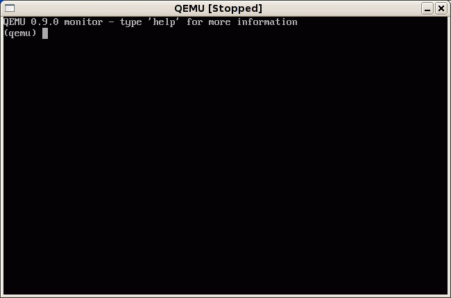 QEMU monitor window